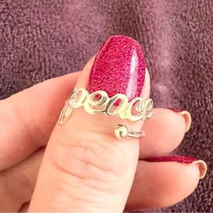 Sterling Silver Alex and Ani Peace Ring